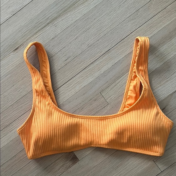 Forever 21 Orange Ribbed Swim Top - Picture 1 of 4